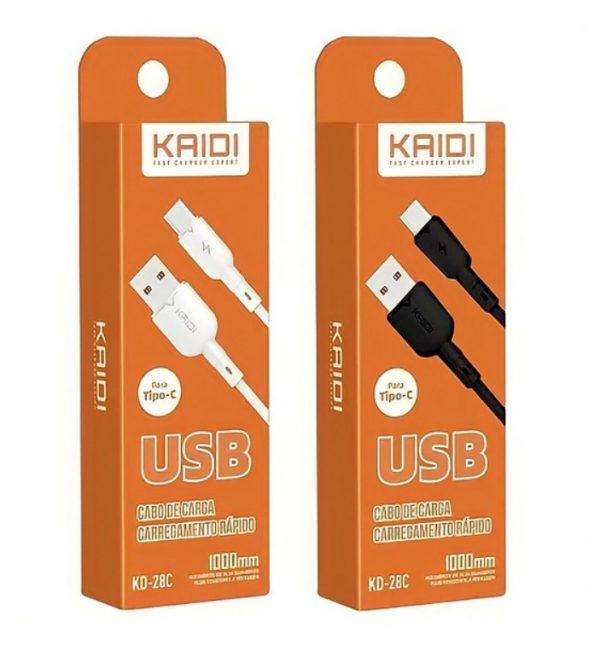 Cabo USB KAIDI Tipo c 1m carregamento rápido