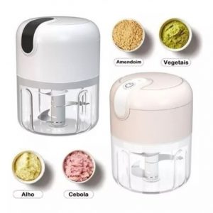 Mini Processador Alimentos Moedor Elétrico Alho S/fio 250ml